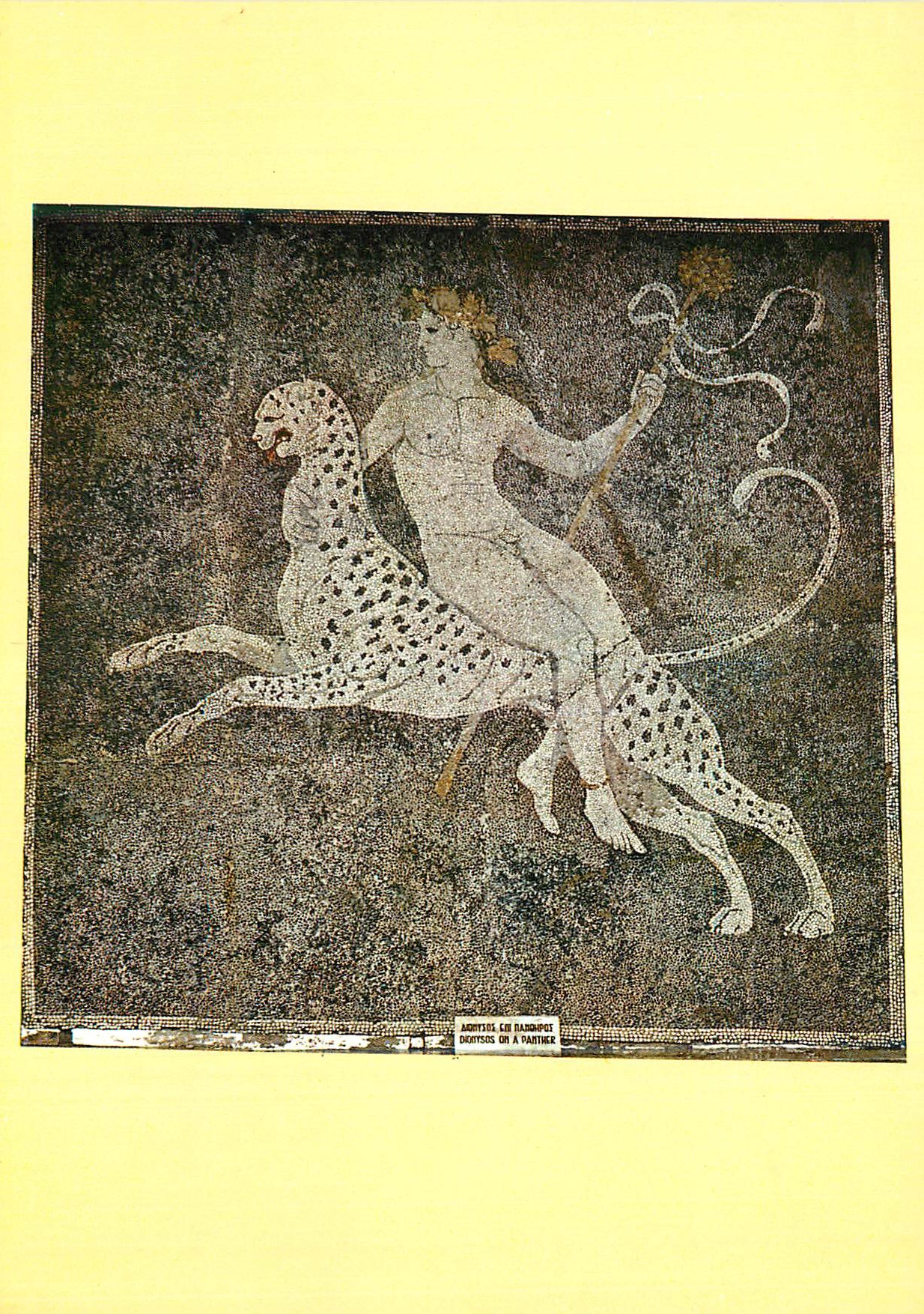 CPM Pella Antique Mosaique Dionysis sur le Panthere